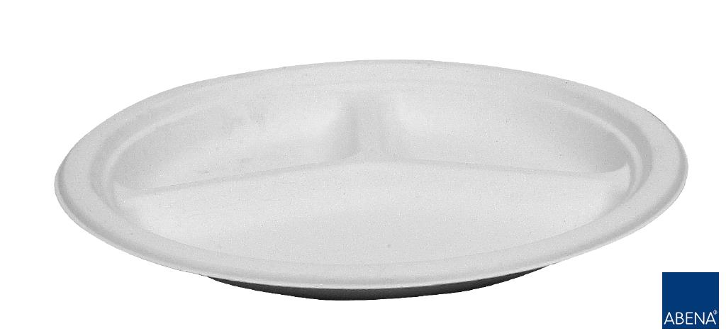 Abena - Talerz z Pulpy Trzykomorowy 26cm 50szt