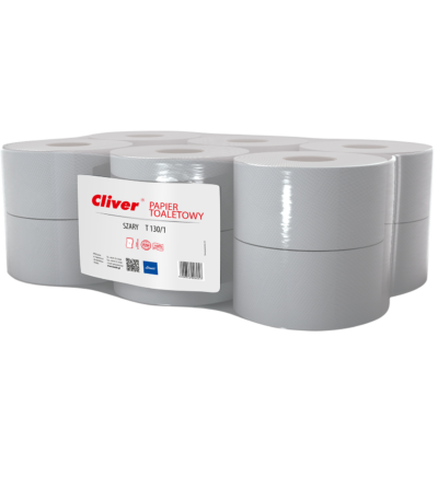Cliver - Papier Toaletowy Jumbo szary 12szt ( 6231 )