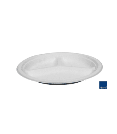 Abena - Talerz z Pulpy Trzykomorowy 26cm 50szt
