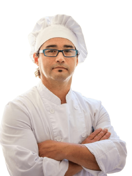 Zadowolony Klient Kucharz w Białym Fartuchu