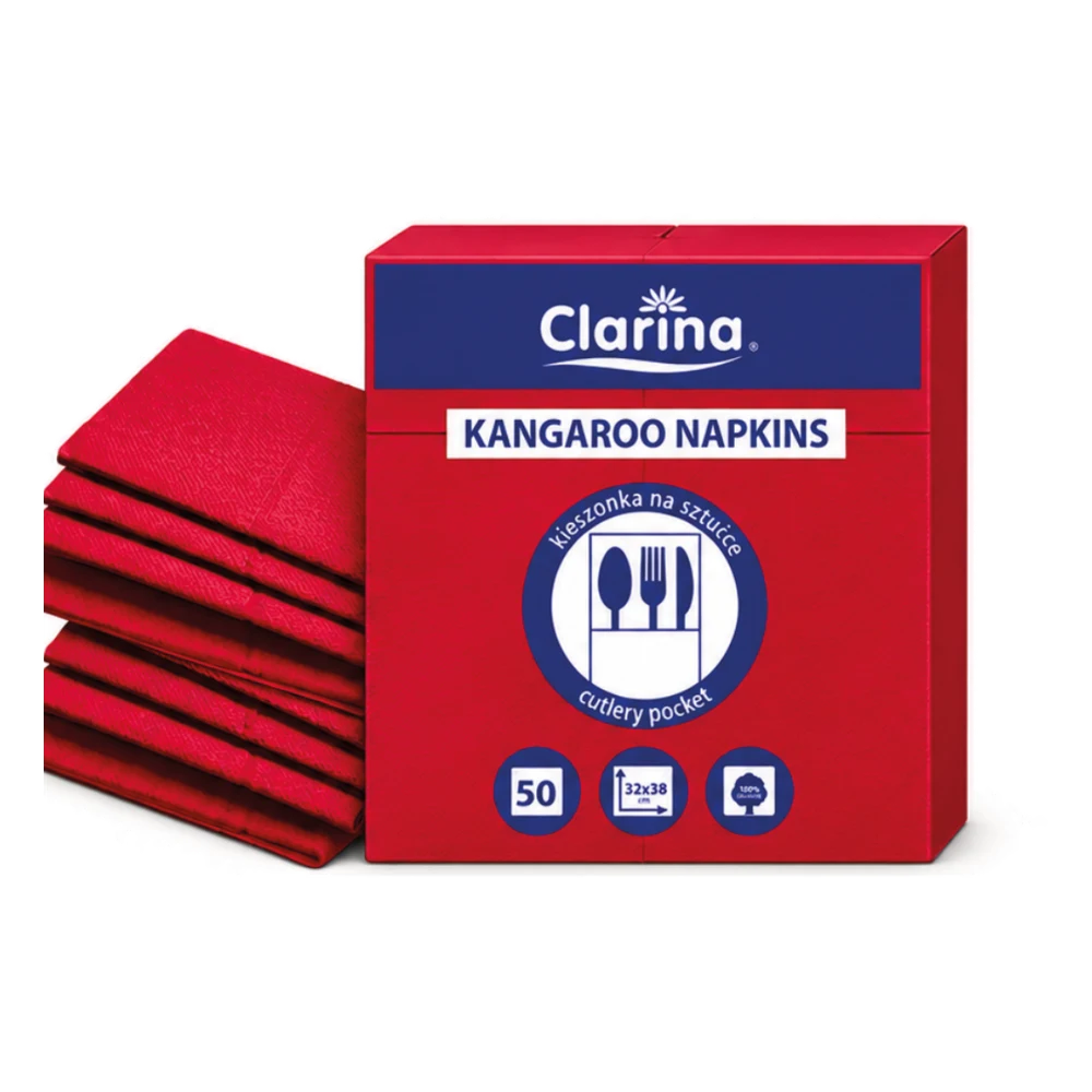 Clarina Serwetki "Kangurek" 2W Bordo 32x38 50 szt.