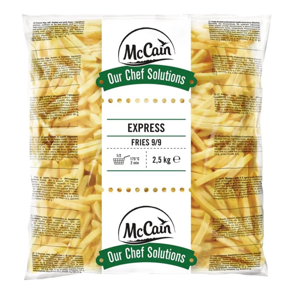 McCain Express Düz Patates 9/9 mm 5X2,5 kg