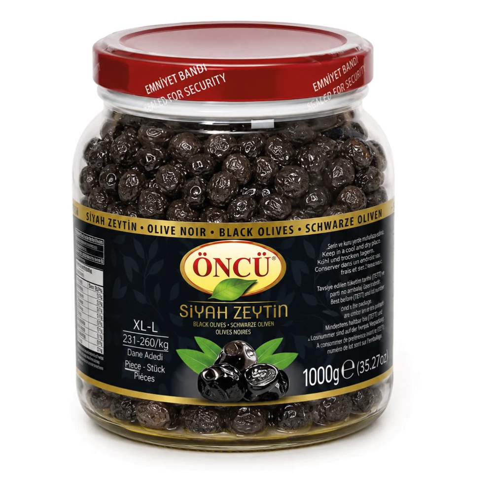 Öncü Black Olives with Stone XL-L 1000 g